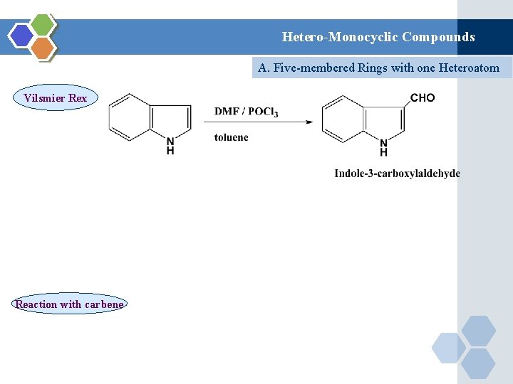 Hetero-Monocyclic Compounds A. Five-membered Rings with one Heteroatom Vilsmier Rex Reaction with carbene 