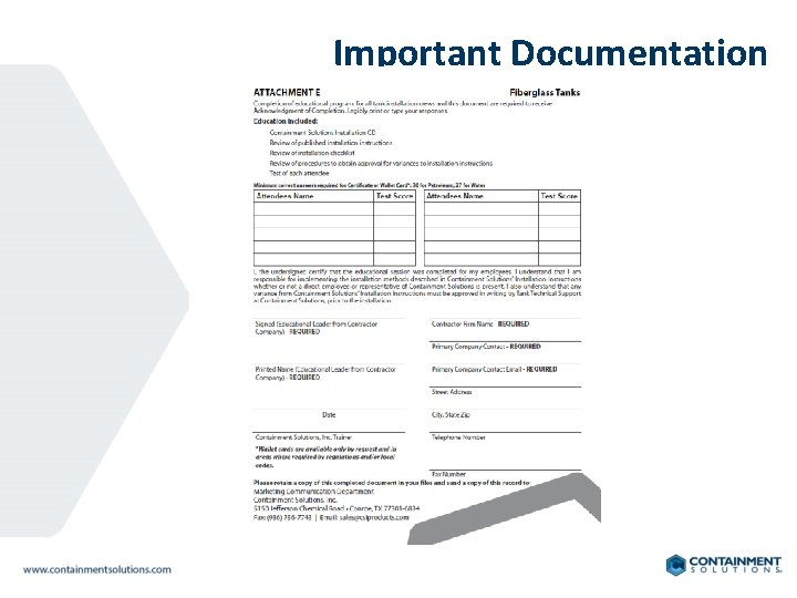 Important Documentation 