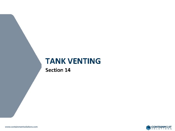 TANK VENTING Section 14 73 