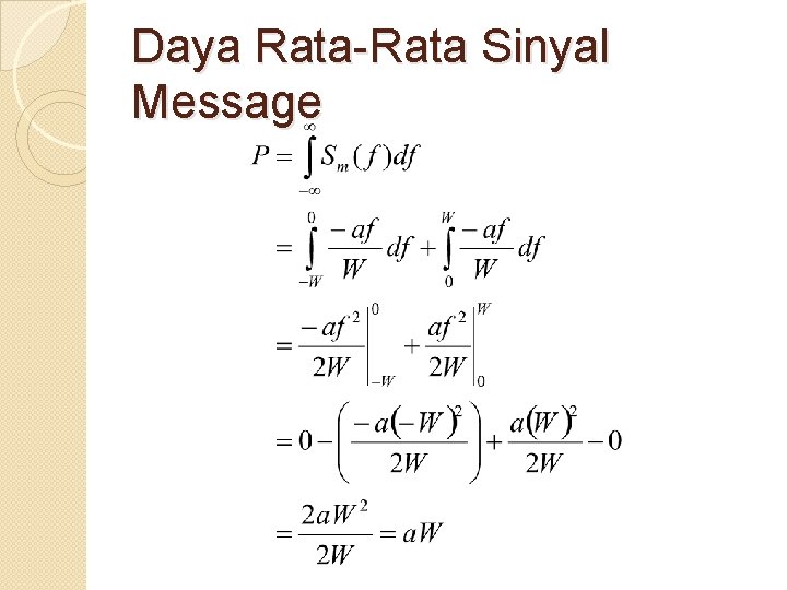 Daya Rata-Rata Sinyal Message 