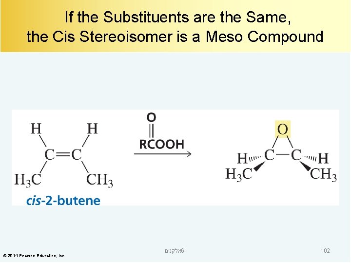 If the Substituents are the Same, the Cis Stereoisomer is a Meso Compound ©