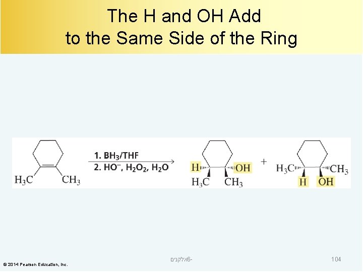 The H and OH Add to the Same Side of the Ring © 2014