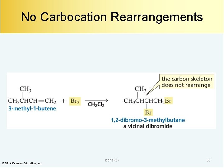 No Carbocation Rearrangements © 2014 Pearson Education, Inc. אלקנים 6 - 66 