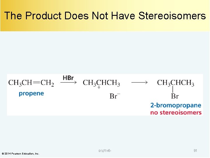 The Product Does Not Have Stereoisomers © 2014 Pearson Education, Inc. אלקנים 6 -