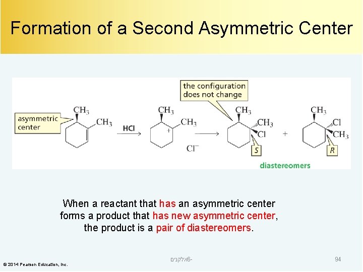 Formation of a Second Asymmetric Center When a reactant that has an asymmetric center