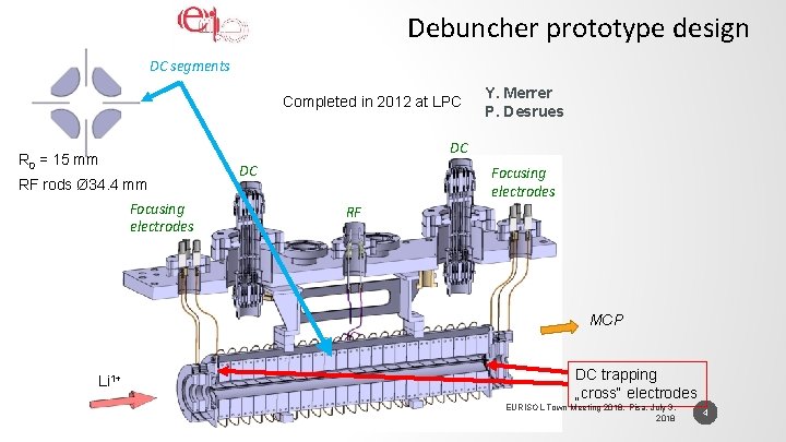 Debuncher prototype design DC segments Completed in 2012 at LPC Y. Merrer P. Desrues