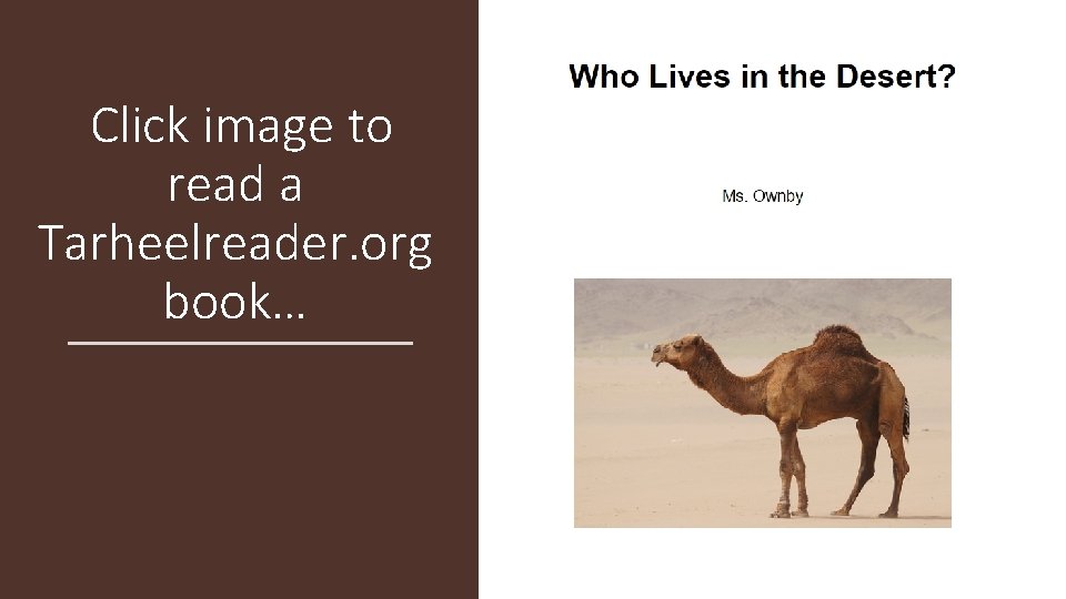 Click image to read a Tarheelreader. org book… 