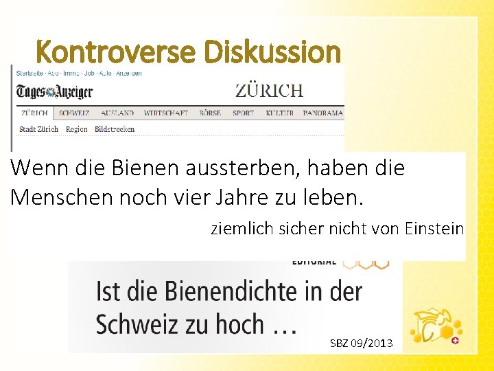 Kontroverse Diskussion Wenn die Bienen aussterben, haben die Menschen noch vier Jahre zu leben.