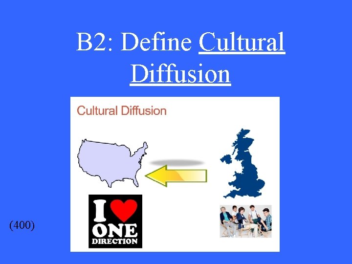 B 2: Define Cultural Diffusion (400) 