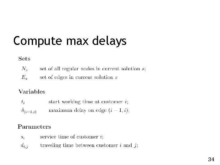 Compute max delays 34 