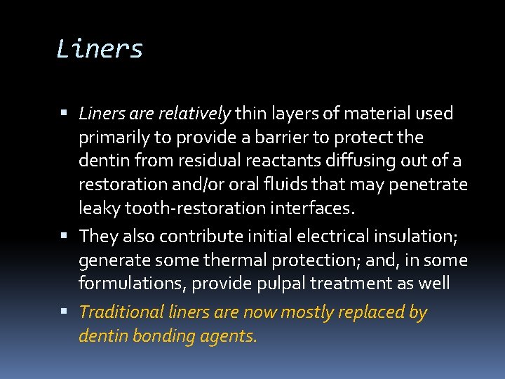 Liners are relatively thin layers of material used primarily to provide a barrier to