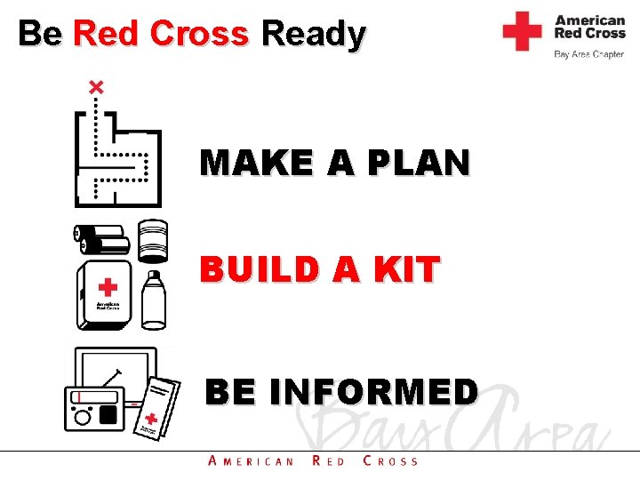Be Red Cross Ready MAKE A PLAN BUILD A KIT BE INFORMED 