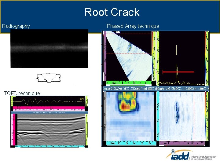 Root Crack Radiography TOFD technique Phased Array technique 