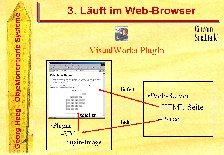 Georg Heeg - Objektorientierte Systeme 3. Läuft im Web-Browser Visual. Works Plug. In liefert