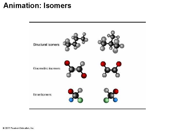Animation: Isomers © 2017 Pearson Education, Inc. 