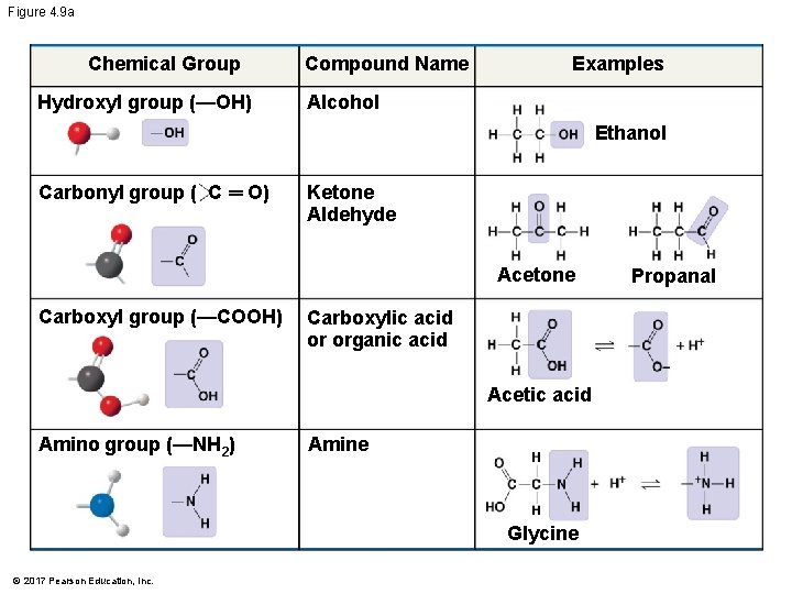 Figure 4. 9 a Chemical Group Hydroxyl group (—OH) Compound Name Examples Alcohol Ethanol