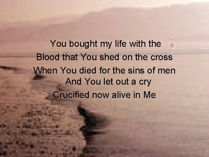 You bought my life with the Blood that You shed on the cross When