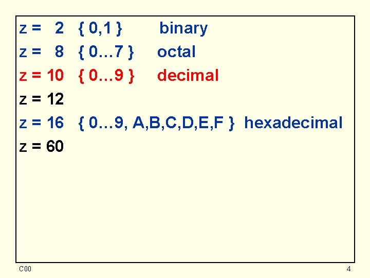 z= 2 z= 8 z = 10 z = 12 z = 16 z