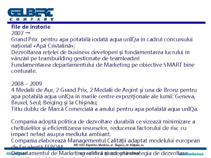 File de instorie 2007 → Grand Prix pentru apa potabilă iodată aqua un. IQa