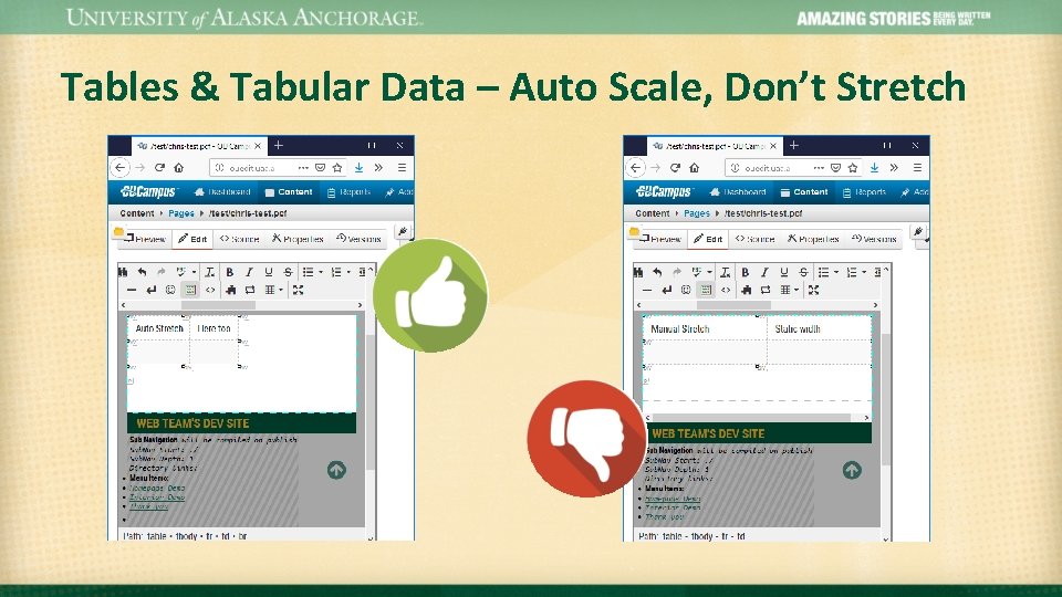 Tables & Tabular Data – Auto Scale, Don’t Stretch 