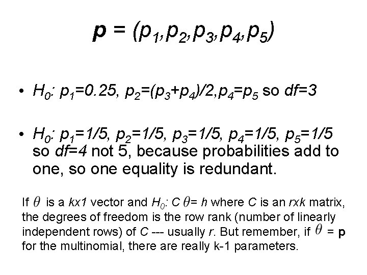 p = (p 1, p 2, p 3, p 4, p 5) • H