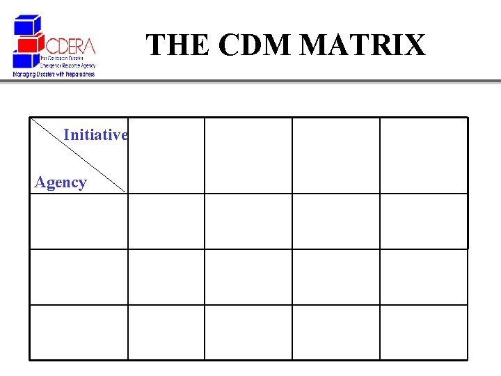 THE CDM MATRIX Initiative Agency 