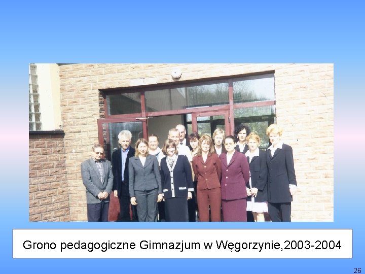 Grono pedagogiczne Gimnazjum w Węgorzynie, 2003 -2004 26 