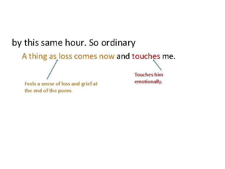 by this same hour. So ordinary A thing as loss comes now and touches