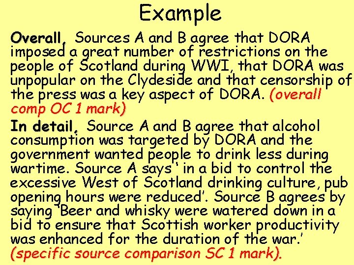Example Overall, Sources A and B agree that DORA imposed a great number of
