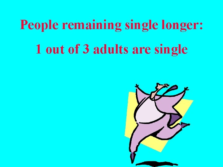People remaining single longer: 1 out of 3 adults are single 