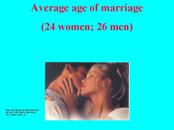 Average of marriage (24 women; 26 men) From: Pure Pleasure, by Bill & Pam