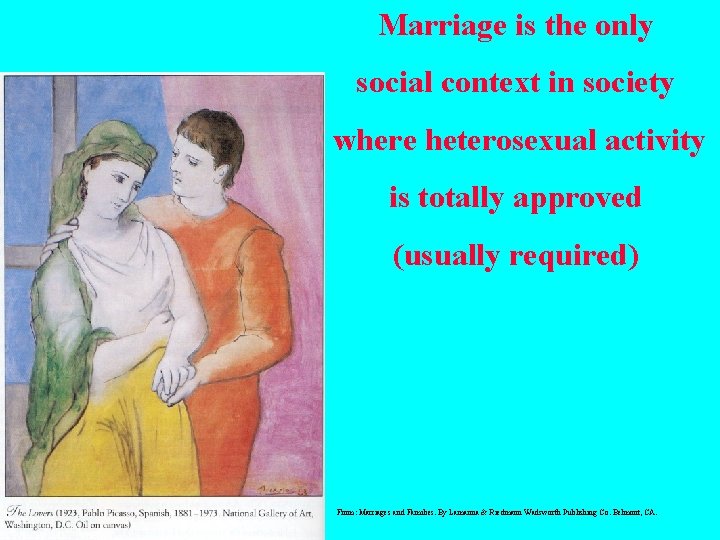Marriage is the only social context in society where heterosexual activity is totally approved