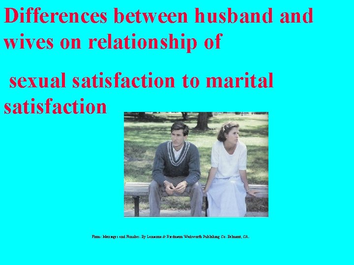 Differences between husband wives on relationship of sexual satisfaction to marital satisfaction From: Marriages