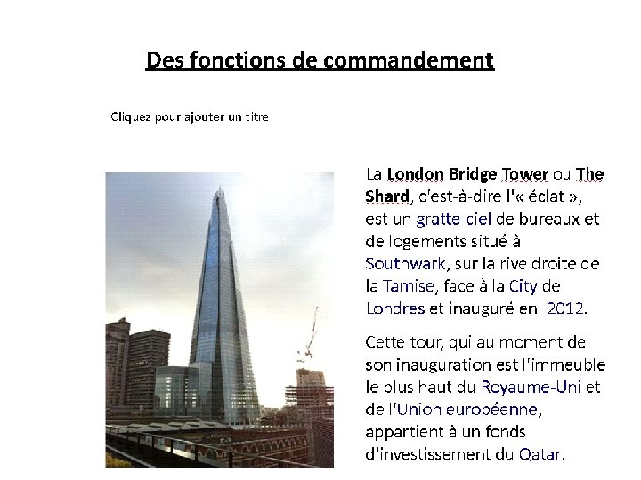 Des fonctions de commandement 