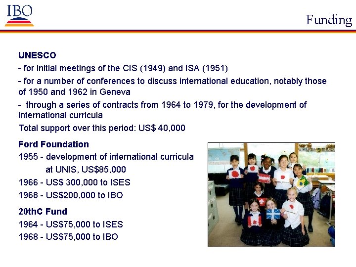 Funding UNESCO - for initial meetings of the CIS (1949) and ISA (1951) -