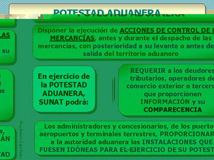 POTESTAD ADUANERA Disponer la ejecución de ACCIONES DE CONTROL DE LAS MERCANCÍAS, antes y