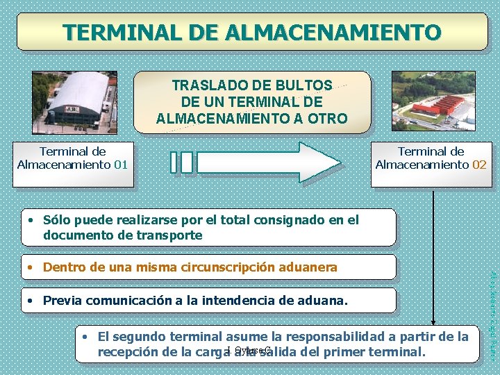 TERMINAL DE ALMACENAMIENTO TRASLADO DE BULTOS DE UN TERMINAL DE ALMACENAMIENTO A OTRO Terminal