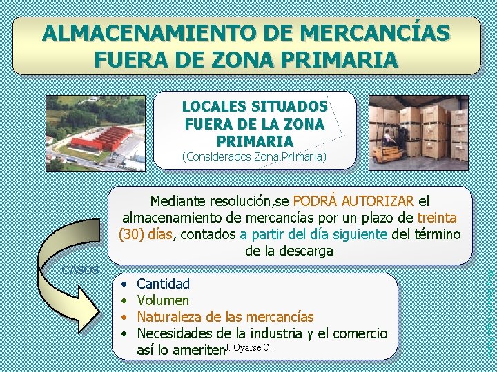 ALMACENAMIENTO DE MERCANCÍAS FUERA DE ZONA PRIMARIA LOCALES SITUADOS FUERA DE LA ZONA PRIMARIA