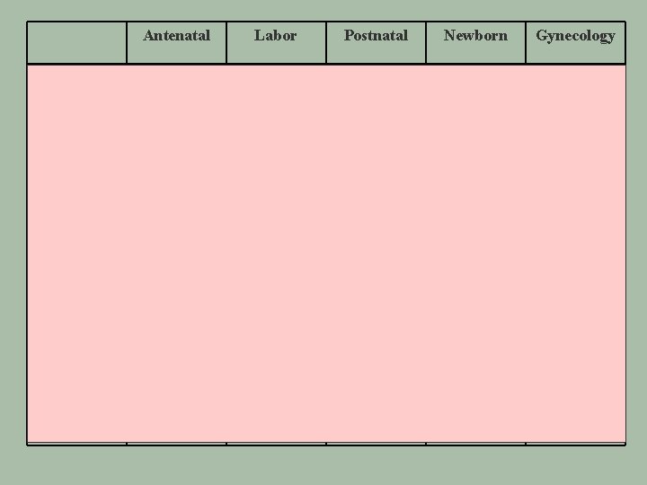 Antenatal Labor History Obstetric H/R Diagnosis of labour Physical Obstetric Maneuvers Progress in labour