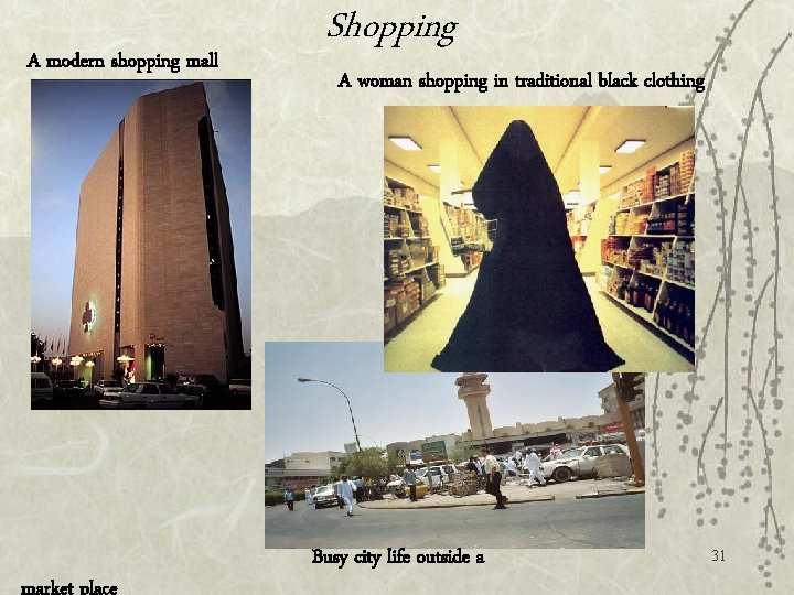 A modern shopping mall market place Shopping A woman shopping in traditional black clothing