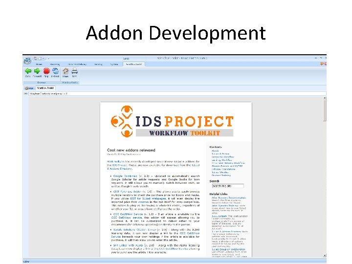 Addon Development 
