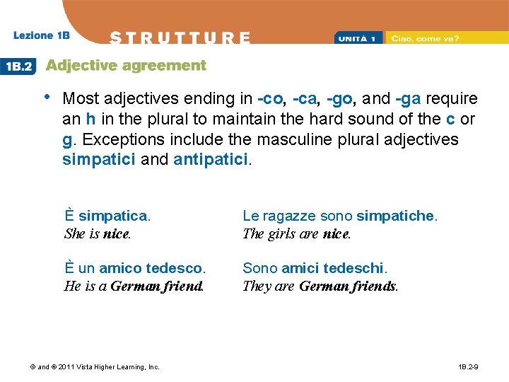  • Most adjectives ending in -co, -ca, -go, and -ga require an h