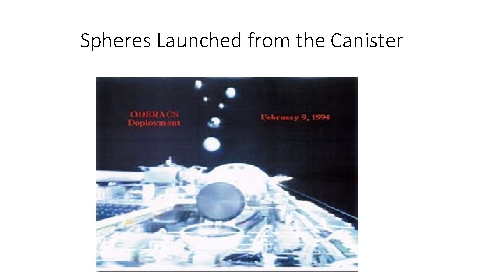 Spheres Launched from the Canister 