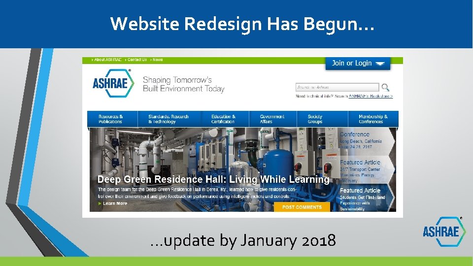 Website Redesign Has Begun… …update by January 2018 