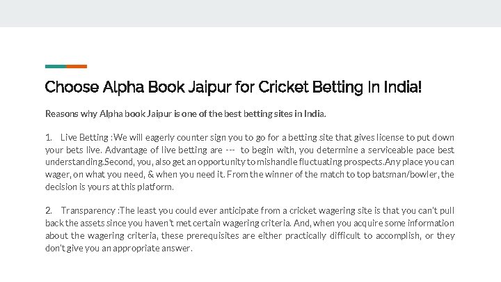Choose Alpha Book Jaipur for Cricket Betting In India! Reasons why Alpha book Jaipur