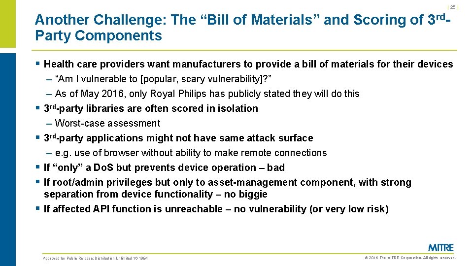 | 25 | Another Challenge: The “Bill of Materials” and Scoring of 3 rd.