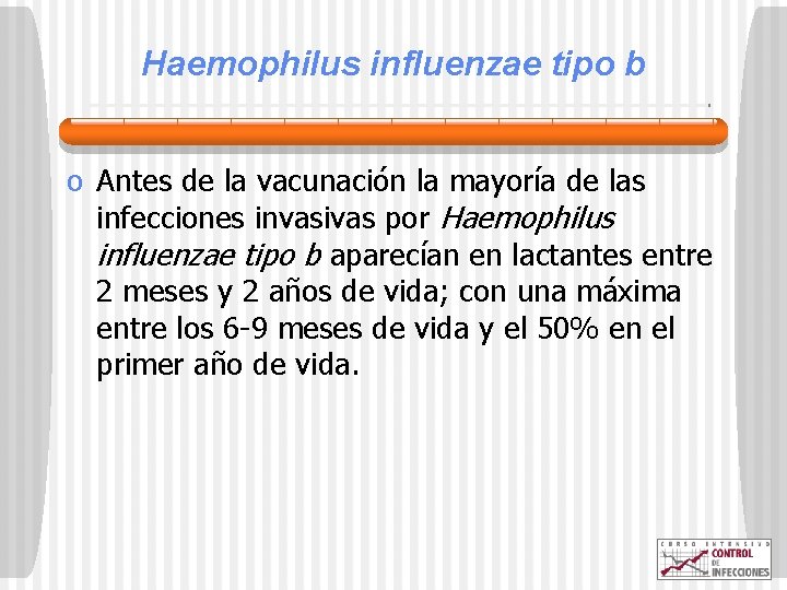 Haemophilus influenzae tipo b o Antes de la vacunación la mayoría de las infecciones