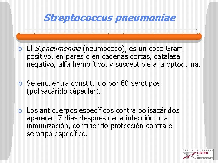 Streptococcus pneumoniae o El S. pneumoniae (neumococo), es un coco Gram positivo, en pares