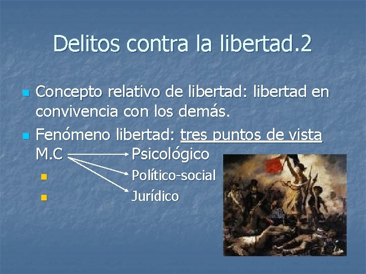 Delitos contra la libertad. 2 n n Concepto relativo de libertad: libertad en convivencia