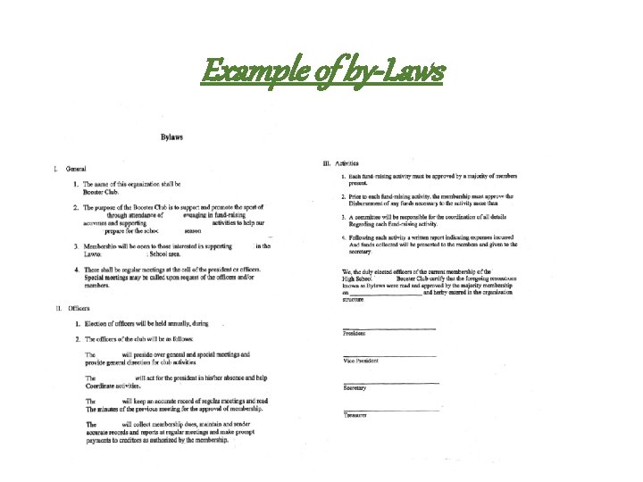 Example of by-Laws 